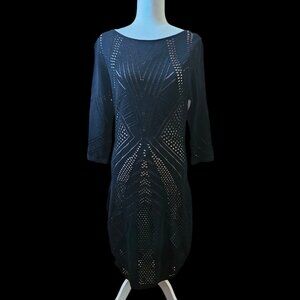 Calvin Klein-Black Netted After 5 Dress